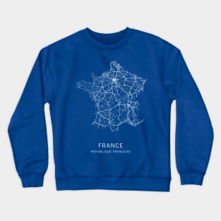 France Road Map Crewneck Sweatshirt